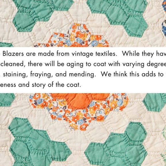 Farewell Frances SLOAN BLAZER SZ XS Blue & Creamy White Quilted Jacket NWT - Picture 6 of 6